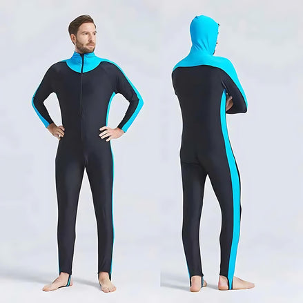 Full Body Hooded Wetsuit For Men And Women UV Protection Quick Dry Swim Dive Suit by Wave & Hang
