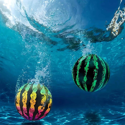 20cm Rainbow Watermelon Ball – Inflatable Beach Toy for Kids & Adults (Durable PVC, Vibrant Summer Colors)