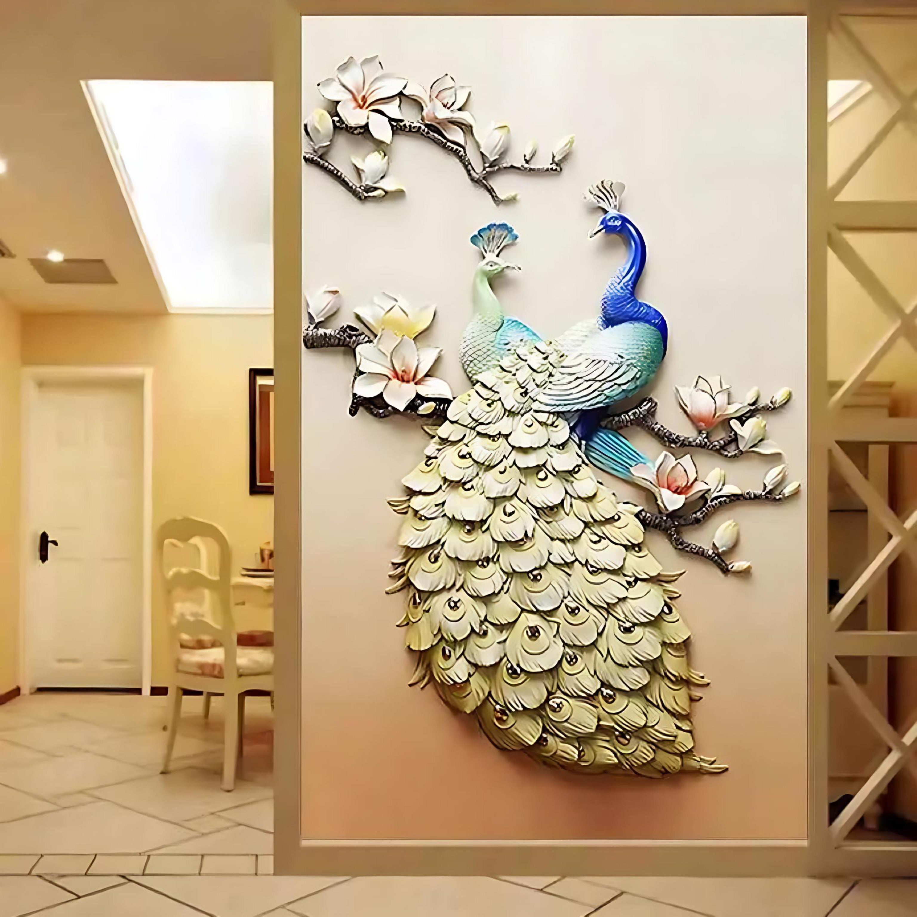5D Diamond Peacock Painting | Sparkling Wall Art for Living Room Decor