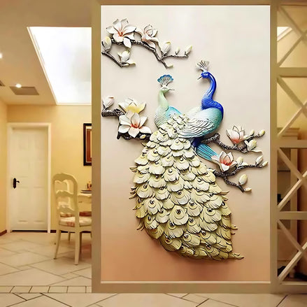 5D Diamond Peacock Painting | Sparkling Wall Art for Living Room Decor
