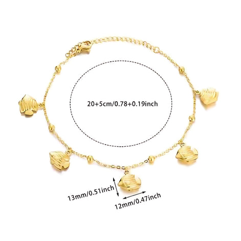 Ocean Charm Anklet – Seashell & Starfish Beach Jewelry by Wave & Hang