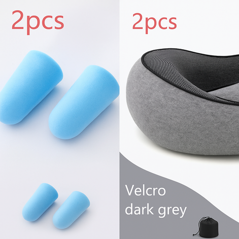 Premium Memory Foam Travel Neck Pillow Ergonomic U Shaped Support For Flights Cars And Office by Wave & Hang