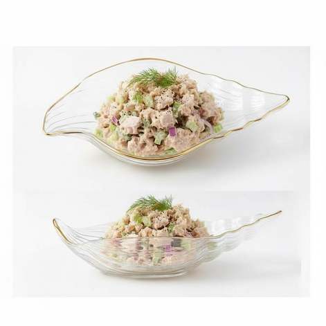 Creative Ocean Dim Sum Plate with Gilt Edging by Wave & Hang