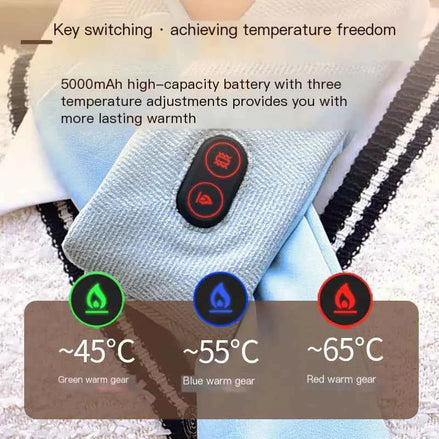Heated Scarf for Neck Pain Relief | Unisex Electric Warming Scarf with Heat Therapy & Massage