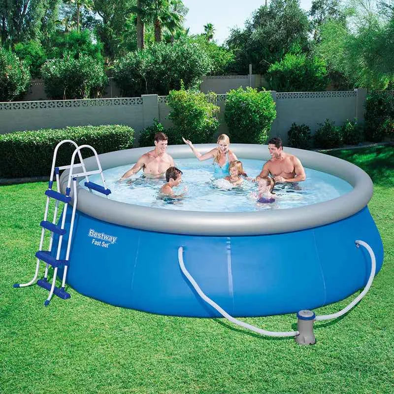 Bestway Inflatable Family Swimming Pool – Large Above Ground Pool for Adults & Kids (300x76cm, Durable PVC, Easy Setup)