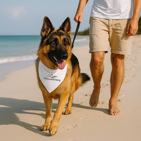 Wave and Hang Pet Bandana Collar | Adjustable Polyester Scarf
