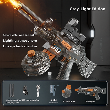 Light UMP45 Electric Water Gun – Automatic Rechargeable Blaster with LED Glow by Wave & Hang