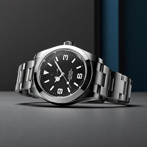 Men’s Automatic Mechanical Watch – Stainless Steel, Waterproof, Self-Winding by Wave & Hang