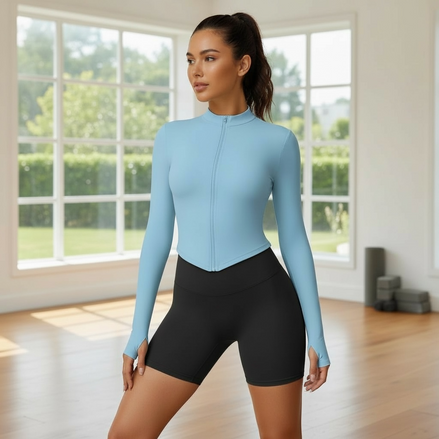 Women’s Long Sleeve Yoga Wear – Tight Fit, Breathable & Stretch by Wave & Hang