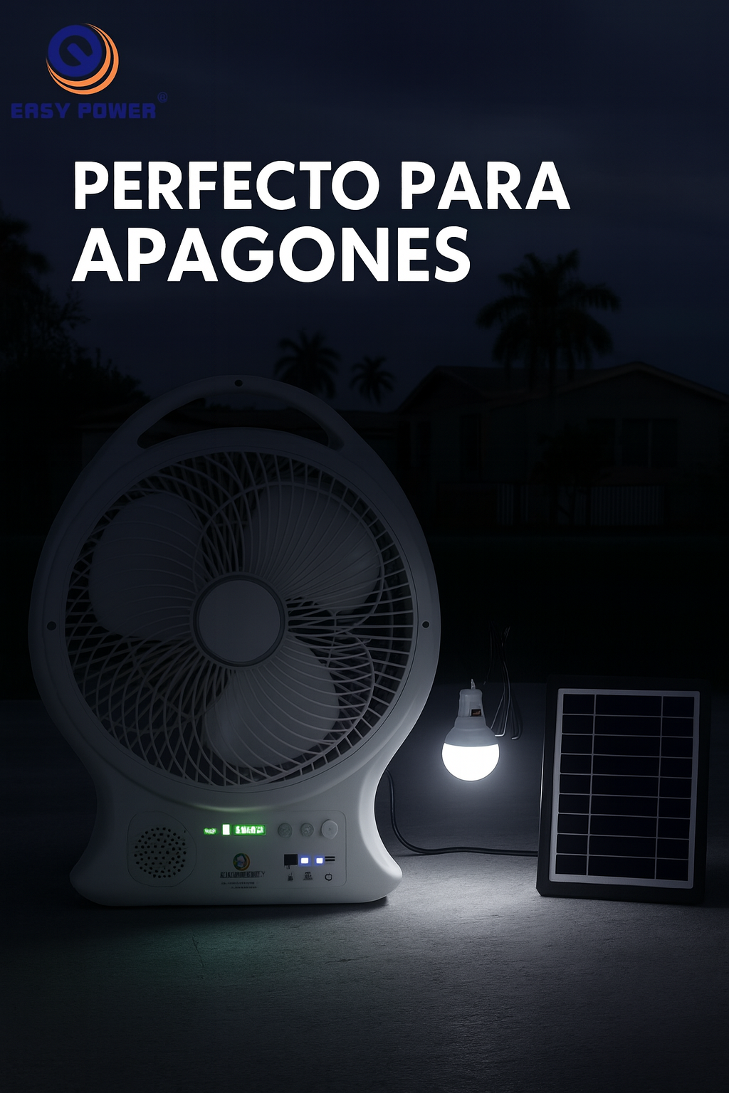 12-Inch Solar-Powered Fan | Ultimate Cooling for Outdoor Fun by Wave & Hang