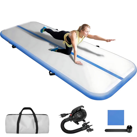 EDOSTORY Inflatable Air Gymnastics Mat With Electric Pump 10ft by Wave & Hang