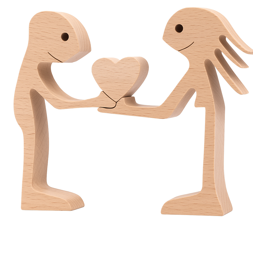 Wood Dog Sculpture Handmade Solid Wood by Wave & Hang