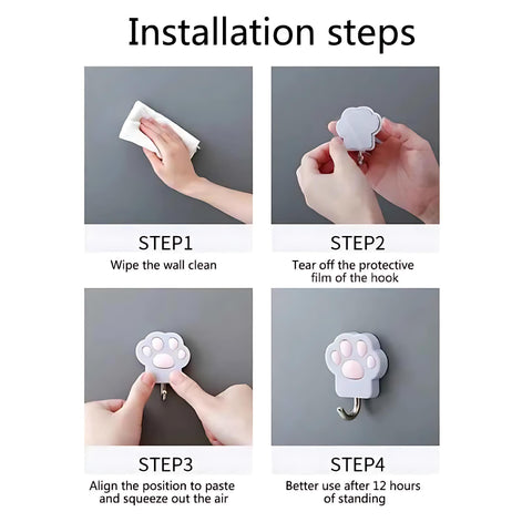 Cat Paw Wall Hook – Creative Punch-Free Towel & Key Hanger by Wave & Hang