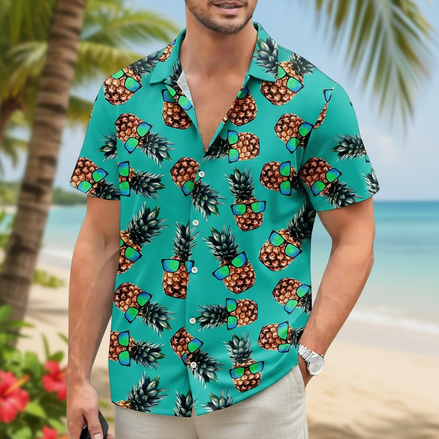 Men’s Hawaiian Pineapple Shirt | Fun & Breezy Summer Style by Wave & Hang