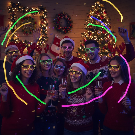 LED Neon Glasses – Voice-Activated Party Shades for Raves by Wave & Hang