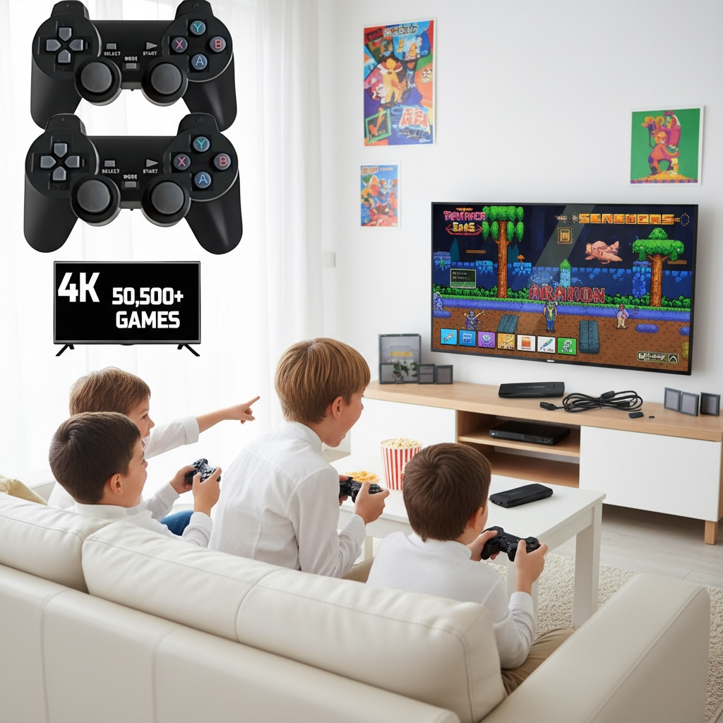 Atlantic 4K GameStick – 20,000 Retro Games for Family Fun by Wave & Hang