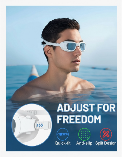 Zeligerstar Polarized Swimming Goggles Anti Fog UV Protection Panoramic Vision For Men And Women by Wave & Hang