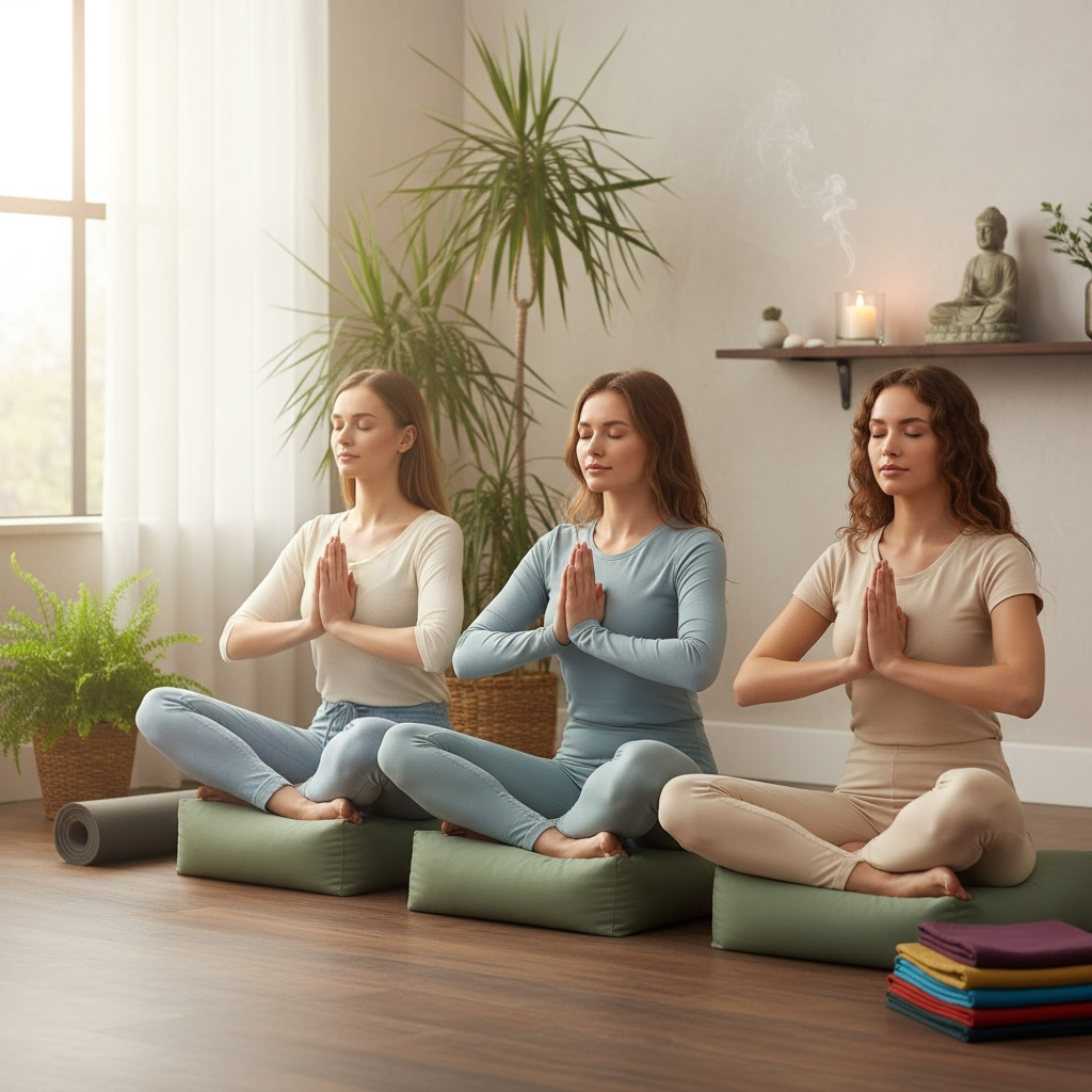 Wellrox Rectangular Yoga Bolster Pillow – 100% Cotton, Firm & Supportive by Wave & Hang