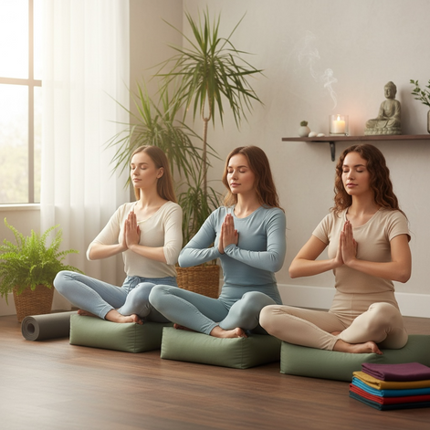 Wellrox Rectangular Yoga Bolster Pillow – 100% Cotton, Firm & Supportive by Wave & Hang