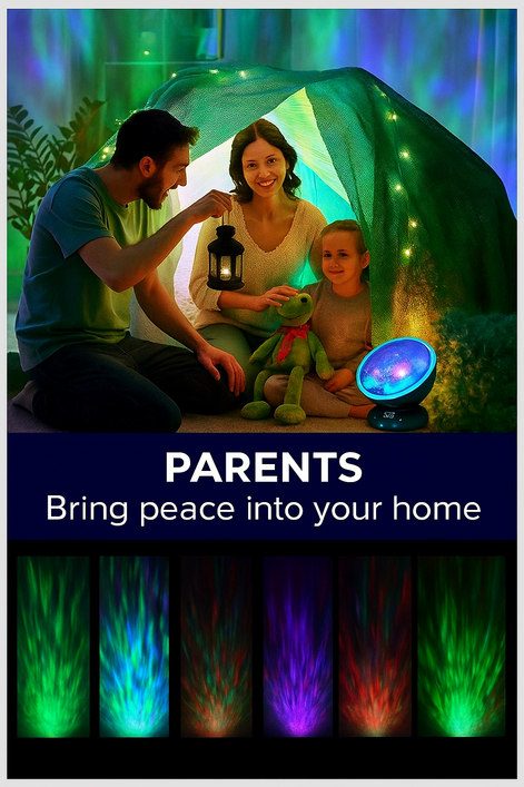 Ocean And Star Projector Lamp LED Wave Light With Remote by Wave & Hang