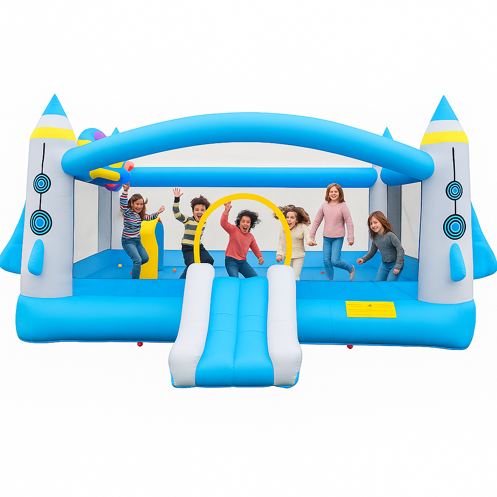 Multifunctional Jump ’n Slide Kids Inflatable Bouncer – Large 198” x 180” Playhouse with Slide & Blower | Outdoor Bounce Castle for Children