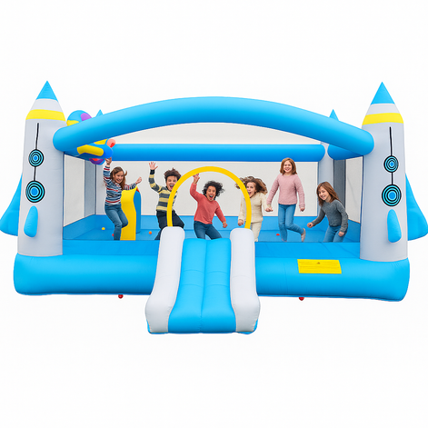 Multifunctional Jump ’n Slide Kids Inflatable Bouncer – Large 198” x 180” Playhouse with Slide & Blower | Outdoor Bounce Castle for Children