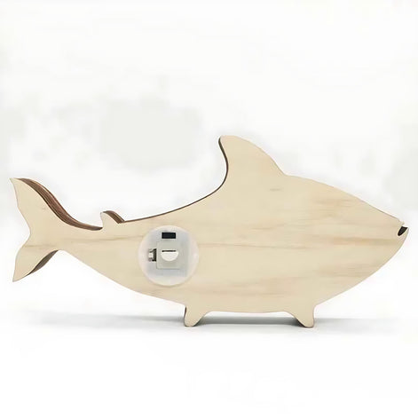 Wooden Fish Carving – Creative Ocean Art Desktop & Shelf Decor by Wave & Hang