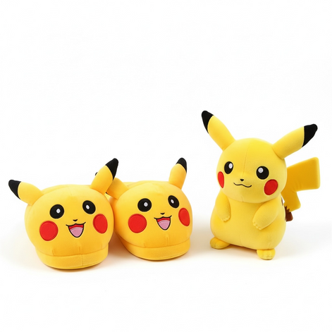 Pokémon Plush Slippers – Cozy Indoor Shoes Featuring Pikachu, Snorlax, Charmander & More by Wave & Hang