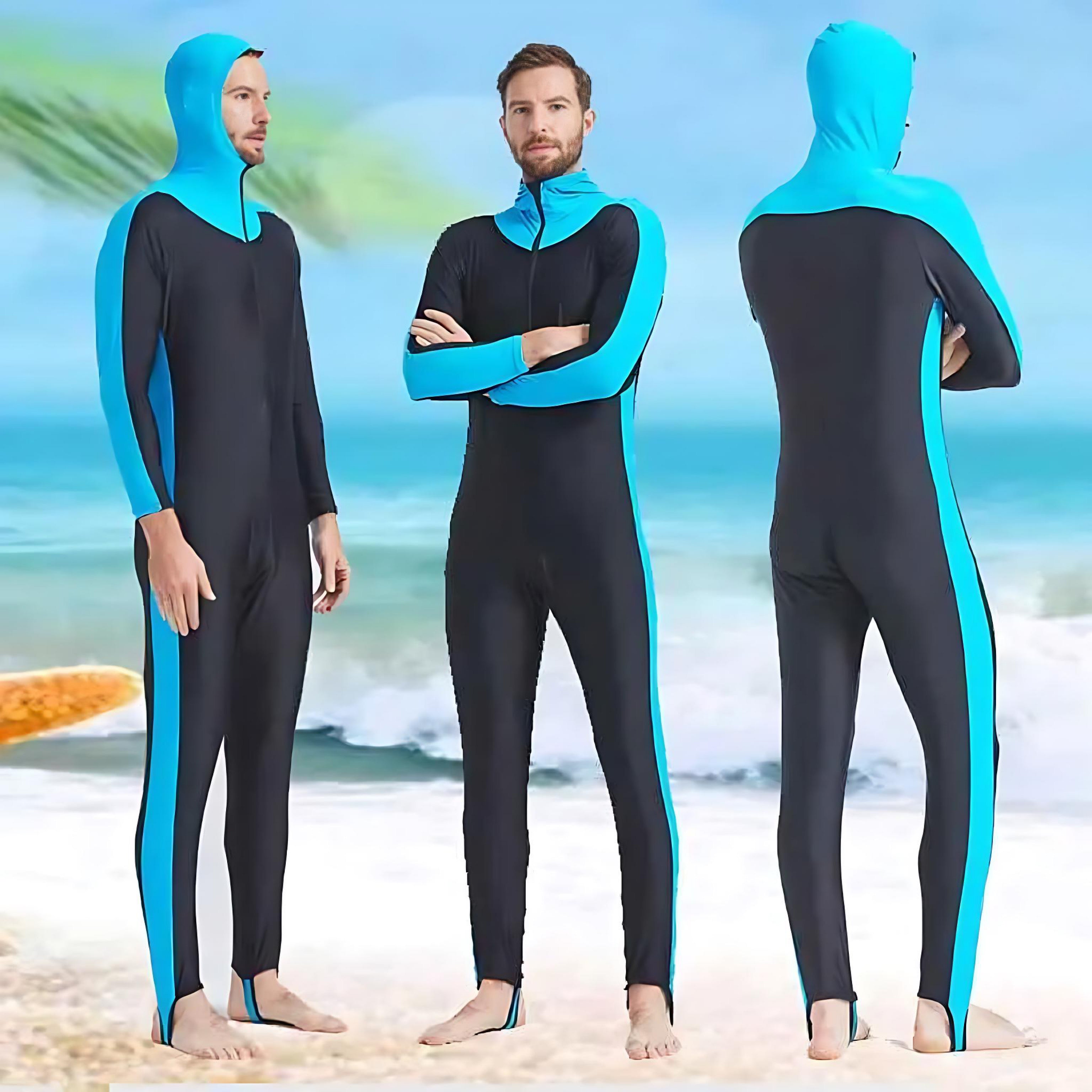 Full Body Hooded Wetsuit For Men And Women UV Protection Quick Dry Swim Dive Suit by Wave & Hang
