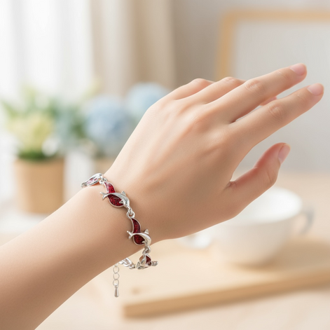 Ocean Dolphin Charm Bracelet – Women’s Fashion Jewelry Gift by Wave & Hang