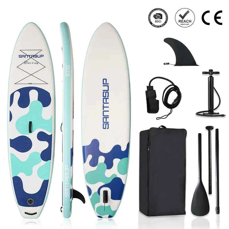 Inflatable SUP Paddle Board for Beginners – Lightweight Surfing & Water Sports Board (Durable PVC, Camouflage Design)