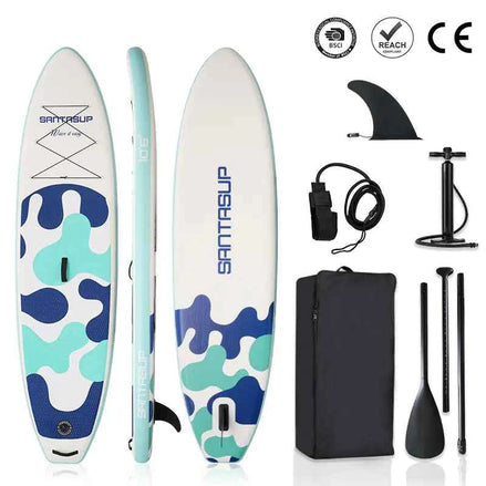 Inflatable SUP Paddle Board for Beginners – Lightweight Surfing & Water Sports Board (Durable PVC, Camouflage Design)