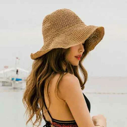 Versatile Foldable Straw Sun Hat for Women | Summer Beach UV Protection Hat