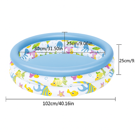 Inflatable Round Infant Pool Model 51009 Durable Outdoor Safe by Wave & Hang