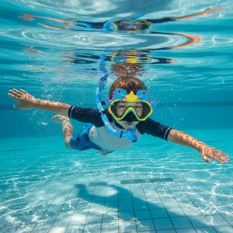 Upgraded Kids Snorkel Set Dry Top Mask Anti Fog Ages 5 To 13 by Wave & Hang