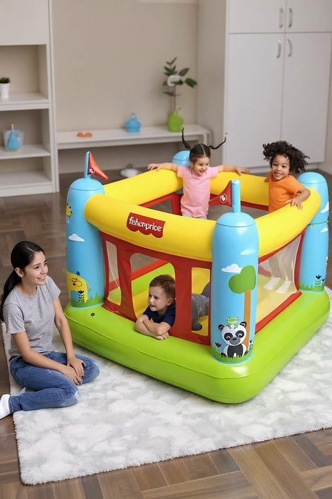 Fisher-Price Bouncetastic Inflatable Bouncer Indoor and Outdoor Jump House for Toddlers by Wave & Hang