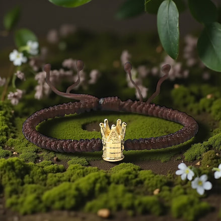 Braided Crown Bracelet - Unisex Adjustable Luxury Jewelry by Wave & Hang