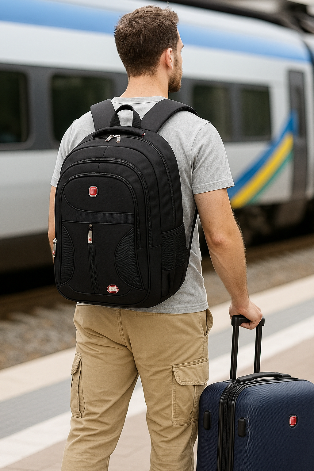 💼 Sleek Black Laptop Backpack – Durable, Waterproof & Multi-Purpose