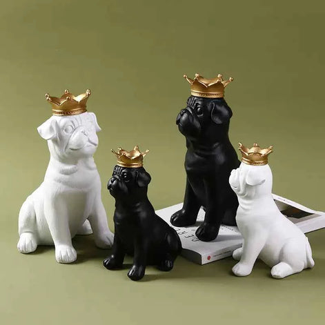 Nordic Bulldog Figurine | Modern Resin Dog Sculpture for Living Room | Creative Animal Home Decor Gift