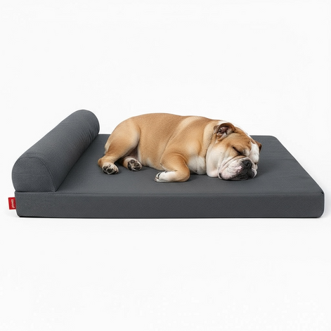 Linen Memory Foam Waterproof Dog Kennel – Washable Pet Bed by Wave & Hang