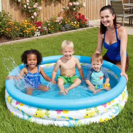 Inflatable Round Infant Pool Model 51009 Durable Outdoor Safe by Wave & Hang
