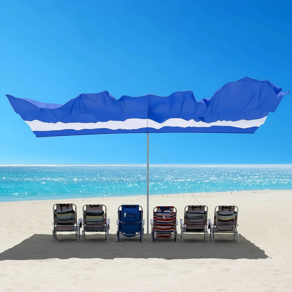 Tenrai Portable Beach Shade - Wind-Resistant for 6 People