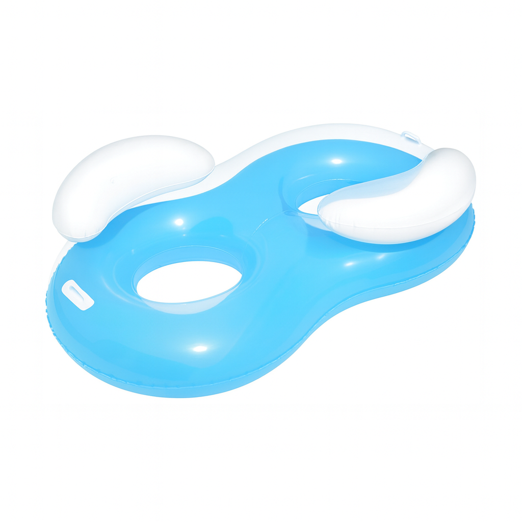 Inflatable Double Pool Float Sofa 2 Person Lounge Chair With Armrests And Backrest 171 By 105 Cm by Wave & Hang