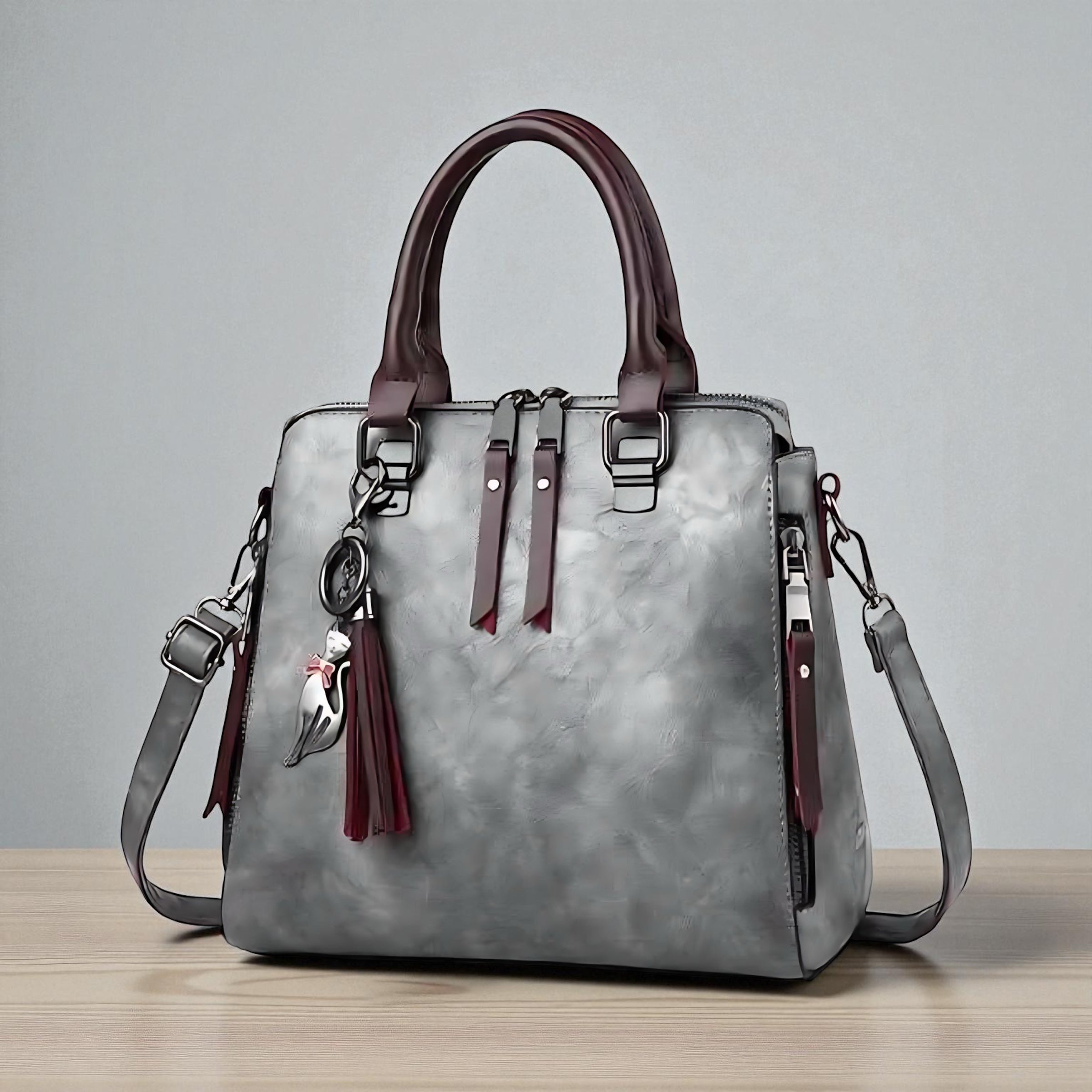 Charming Cat Tote Bag – Stylish PU Leather Purse for Women by Wave & Hang