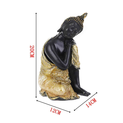 Thai Buddha Resin Statue – Meditation Decor Sculpture with Mandala Design | Spiritual Home & Yoga Studio Ornament