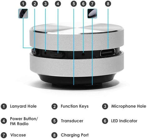 Compact Bone Conduction Bluetooth Speaker – Wireless TWS Stereo with FM & Mic