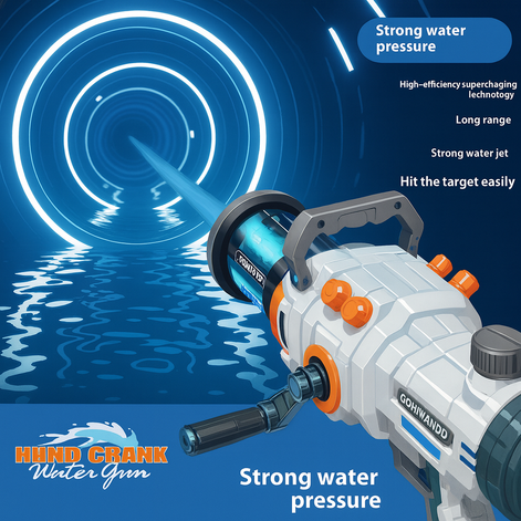 Gatling Hand-Crank Water Gun – Rapid-Fire Soaker for Ultimate Summer Battles by Wave & Hang