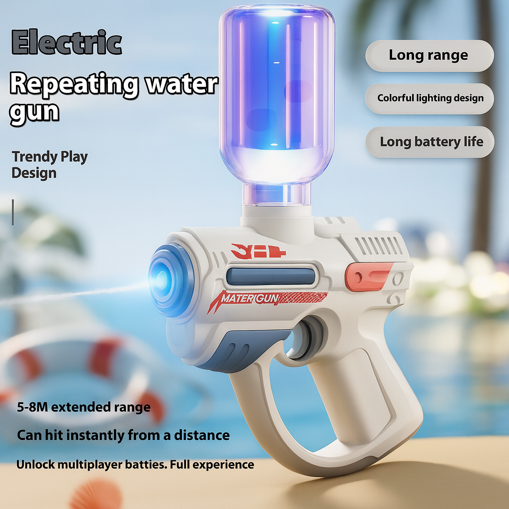 Viral Electric Repeating Water Gun – Long Range Rechargeable Blaster by Wave & Hang