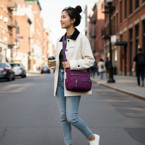 Nylon Crossbody Bag – Lightweight & Stylish for Women by Wave & Hang