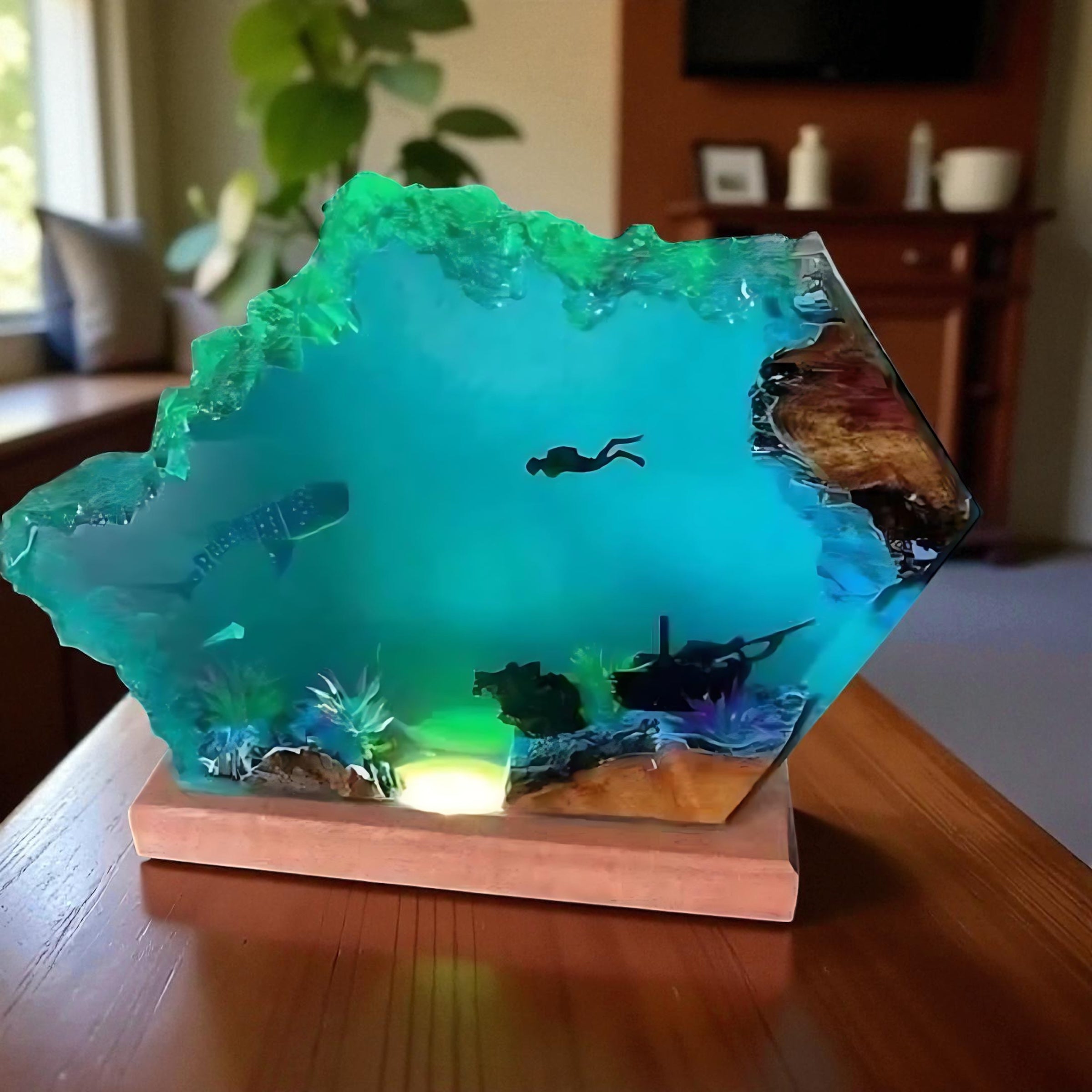 Submarine Cave Diver Decor – Stunning Ocean Art for Adventurers by Wave & Hang